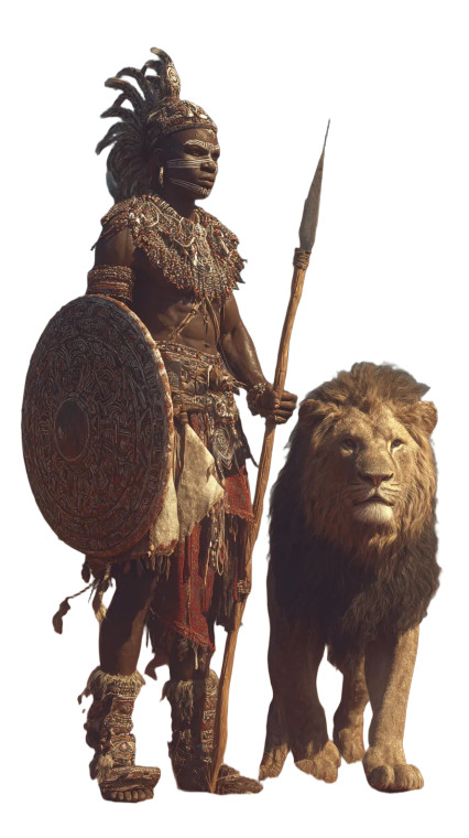 Zulu Warrior Lion Vinyl Car Decal Sticker – Waterproof & UV-Resistant 8"