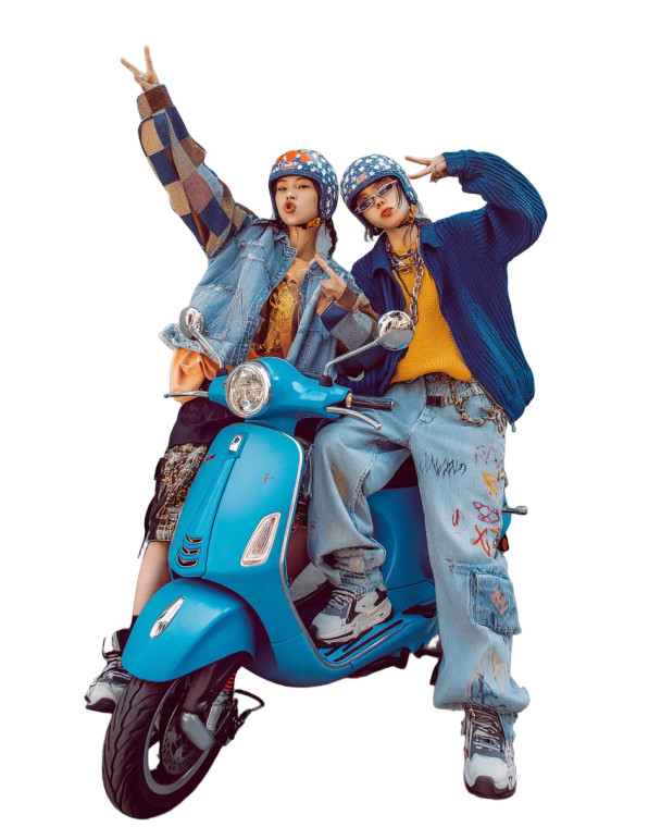 K-Pop Scooter Duo Vinyl Car Decal Sticker – Waterproof & UV-Resistant 8"