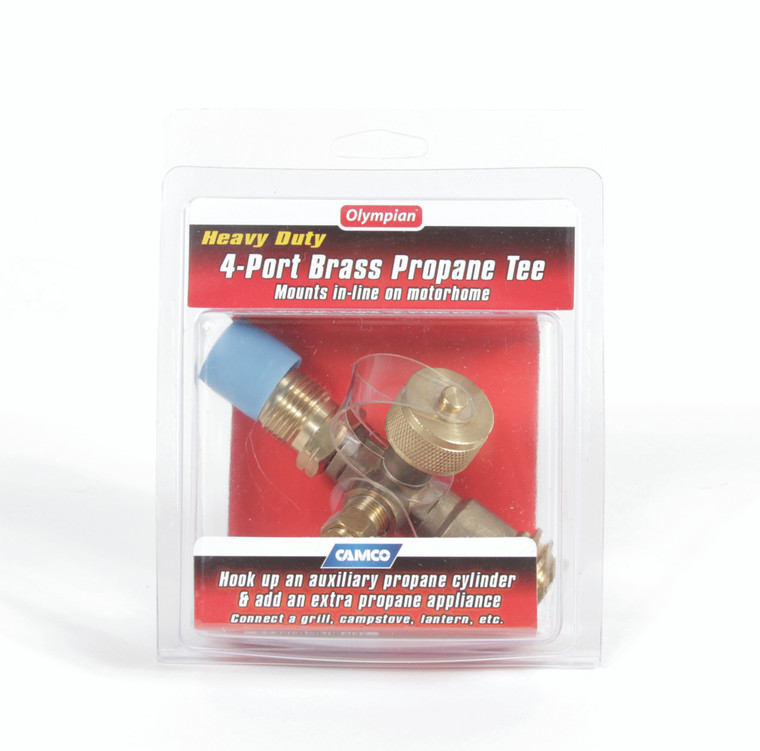 Camco Propane Supply Splitter | Converts Supply And Regulator, 4 Ports, Excess Flow Protection