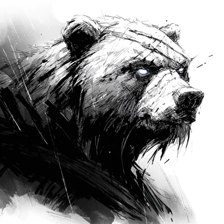 Scarred Bear Sketch Vinyl Car Decal Sticker – Waterproof & UV-Resistant 8"