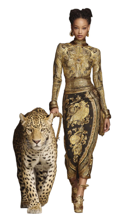 Golden Versace Model Vinyl Car Decal Sticker – Waterproof & UV-Resistant 8"