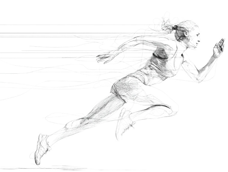 Running Woman Sketch Vinyl Car Decal Sticker – Waterproof & UV-Resistant 8"