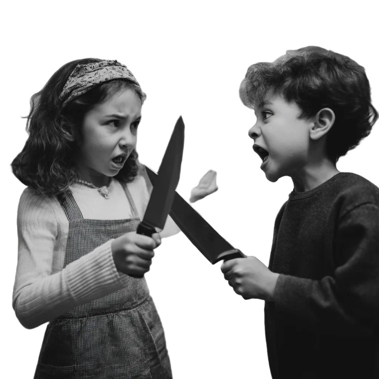 Sibling Knife Fight Vinyl Car Decal Sticker – Waterproof & UV-Resistant 8"