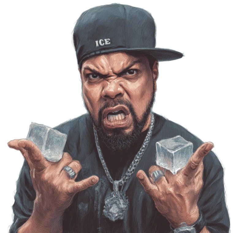Ice Cube V2 Vinyl Car Decal Sticker – Waterproof & UV-Resistant 8"