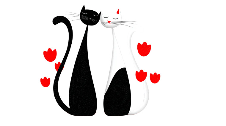 Cute Cats Kissing V2 Vinyl Car Decal Sticker – Waterproof & UV-Resistant 8"