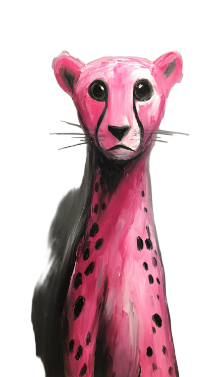 Pink Gepard Painting V2 Vinyl Car Decal Sticker – Waterproof & UV-Resistant 8"