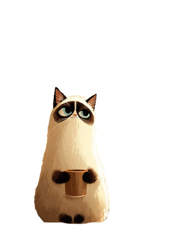 Grumpy Coffee Cat Vinyl Car Decal Sticker – Waterproof & UV-Resistant 8"