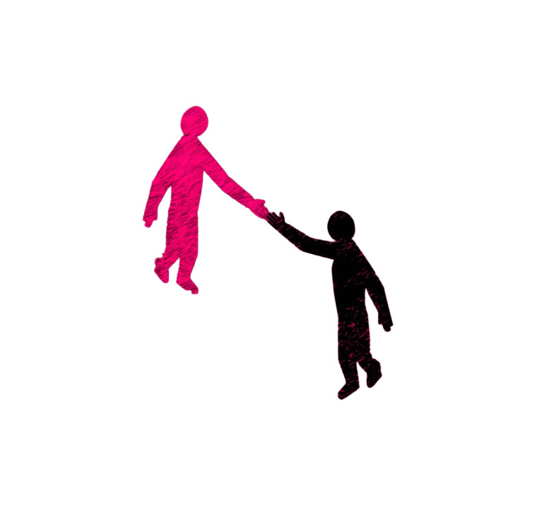 Human Figures Reaching Vinyl Car Decal Sticker – Waterproof & UV-Resistant 8"