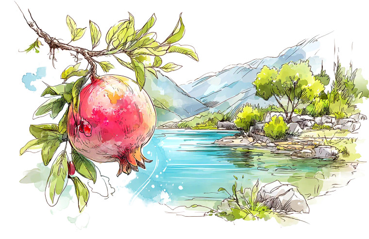 Cartoon Pomegranate Vinyl Car Decal Sticker – Waterproof & UV-Resistant 8"