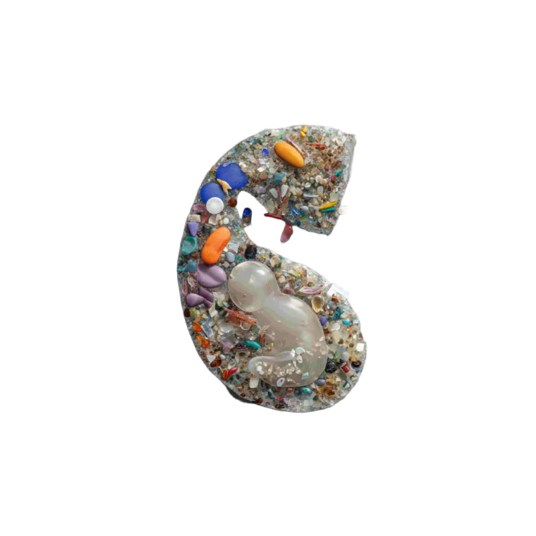 Fetus With Microplastics Vinyl Car Decal Sticker – Waterproof & UV-Resistant 8"