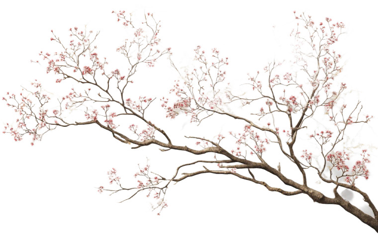 Cherry Tree Illustration V2 Vinyl Car Decal Sticker – Waterproof & UV-Resistant 8"