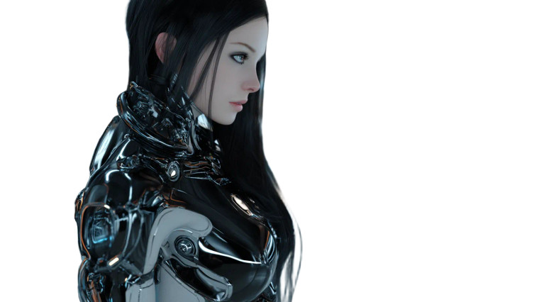 Futuristic Female Android V3 Vinyl Car Decal Sticker – Waterproof & UV-Resistant 8"