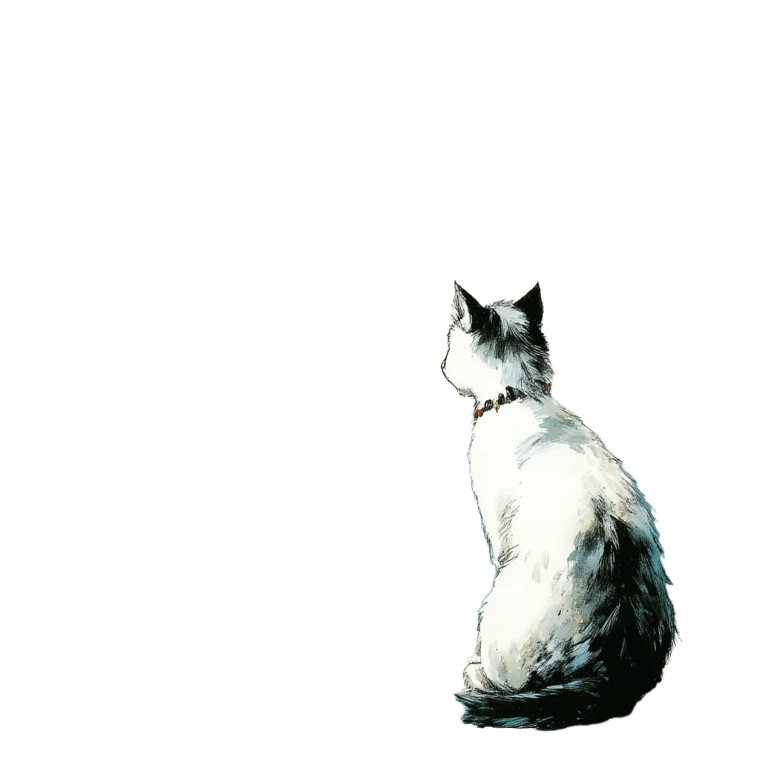 Vintage Seaside Cat V2 Vinyl Car Decal Sticker – Waterproof & UV-Resistant 8"