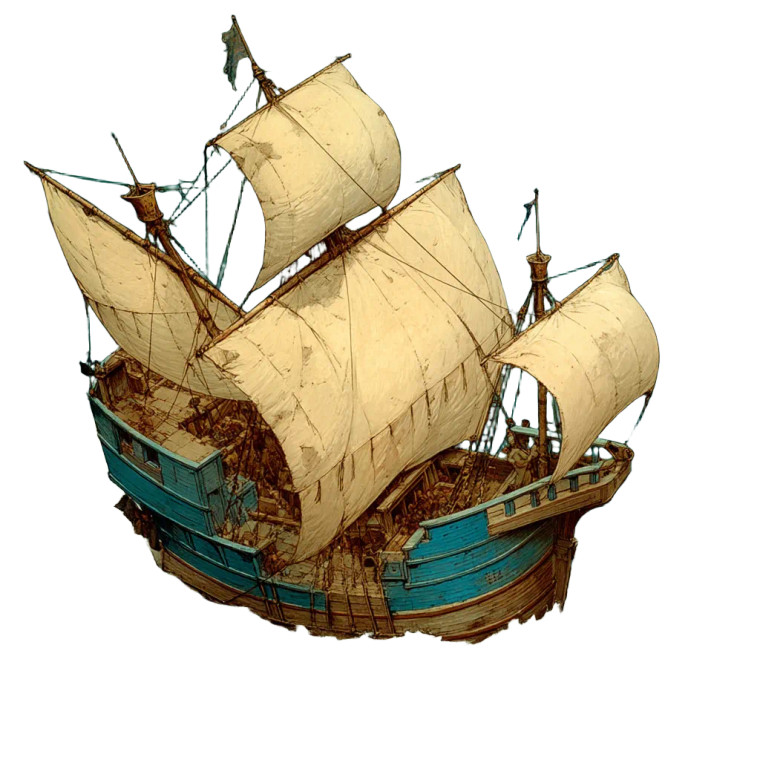 Medieval Sailing Ship Vinyl Car Decal Sticker – Waterproof & UV-Resistant 8"