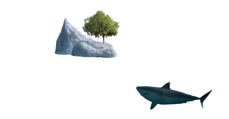 Iceberg With Tree Vinyl Car Decal Sticker – Waterproof & UV-Resistant 8"