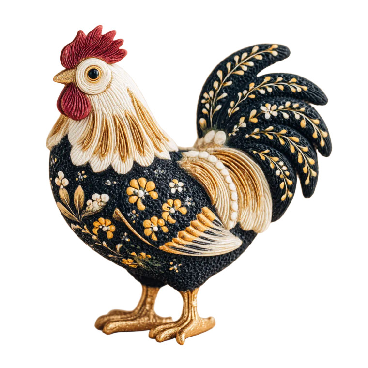 Clay Rooster Vinyl Car Decal Sticker – Waterproof & UV-Resistant 8"