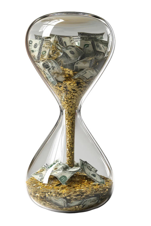 Money Hourglass Vinyl Car Decal Sticker – Waterproof & UV-Resistant 8"