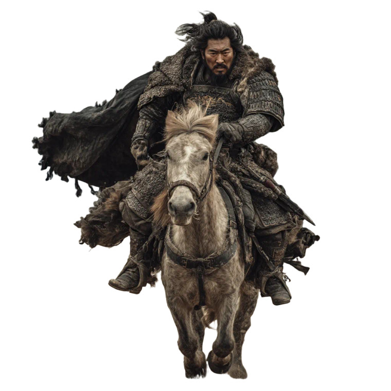 Mongol Warlord Charge Vinyl Car Decal Sticker – Waterproof & UV-Resistant 8"