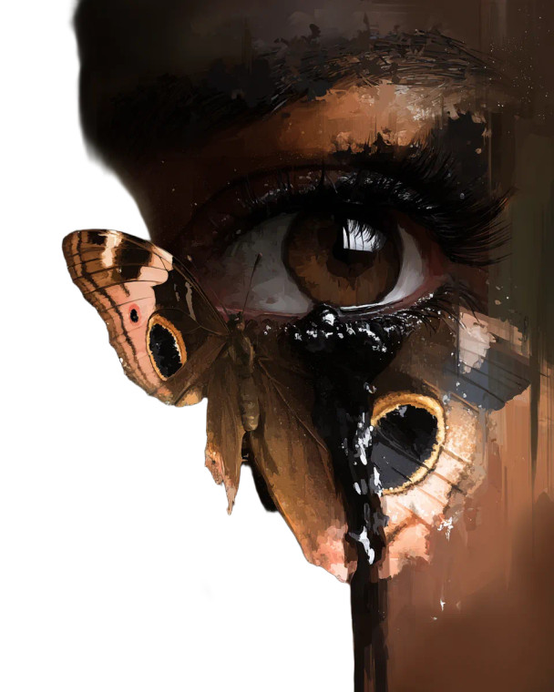 Haunting Moth Face V2 Vinyl Car Decal Sticker – Waterproof & UV-Resistant 8"