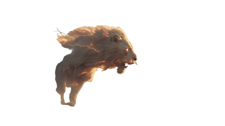 Spectral Flame Lion V2 Vinyl Car Decal Sticker – Waterproof & UV-Resistant 8"