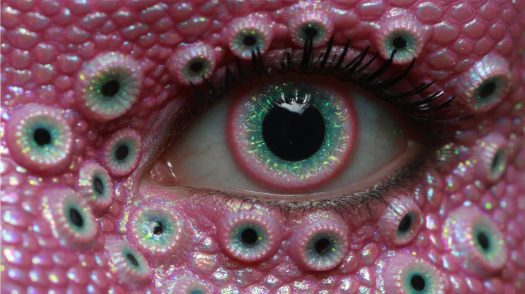 Iridescent Cephalopod Eyes Vinyl Car Decal Sticker – Waterproof & UV-Resistant 8"