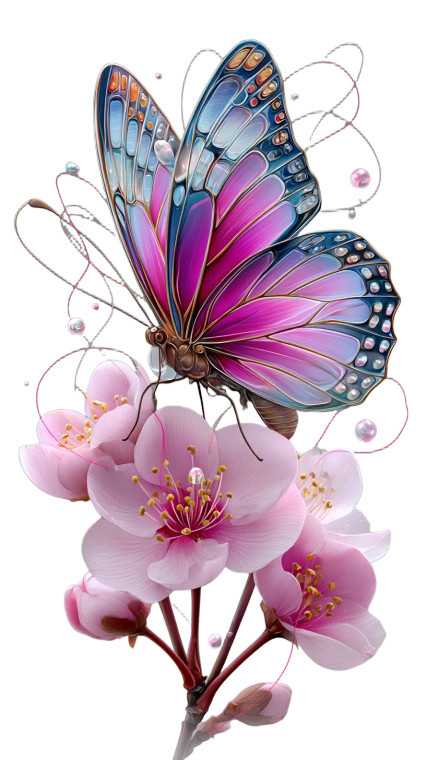 Spring Butterfly V3 Vinyl Car Decal Sticker – Waterproof & UV-Resistant 8"