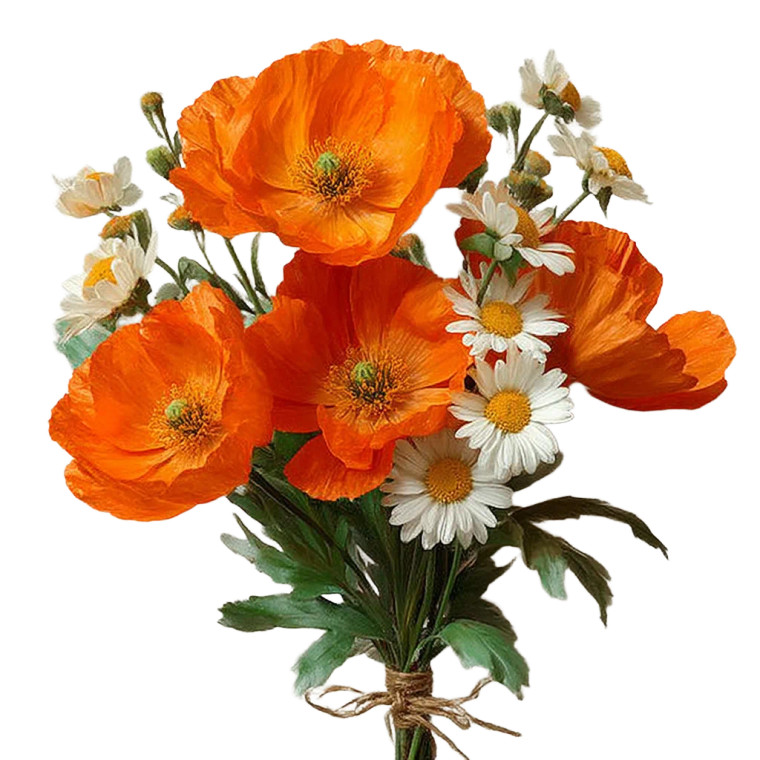Orange Wildflowers Bouquet Vinyl Car Decal Sticker – Waterproof & UV-Resistant 8"