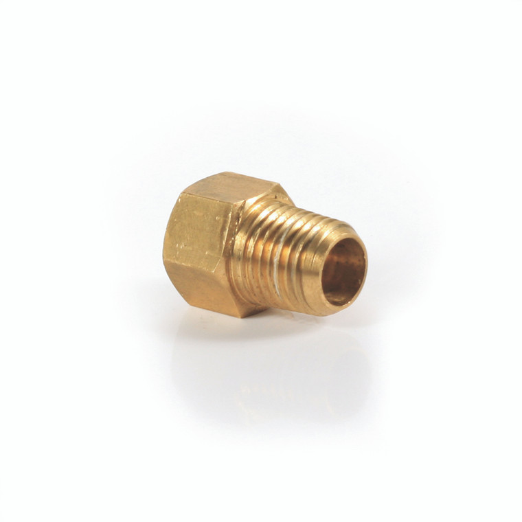 Effortlessly Connect Propane Pigtail to Regulator! Brass 1/4 Inch Male NPT x 1/4 Inch Female Inverted Flare, No Shut Off Valve|Camco