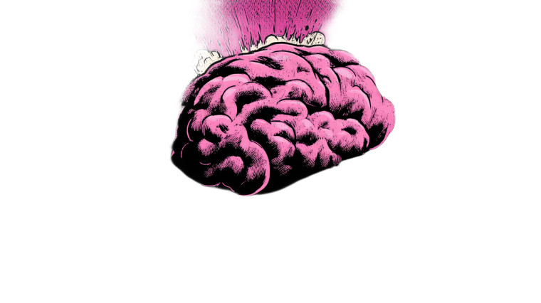 Exploding Cartoon Brain Vinyl Car Decal Sticker – Waterproof & UV-Resistant 8"