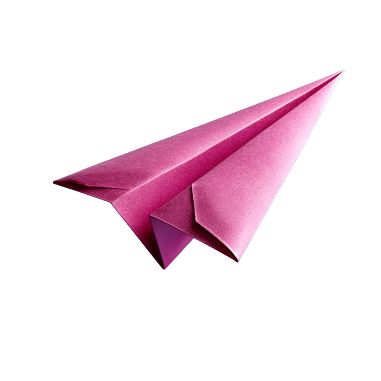 Pink Paper Airplane Vinyl Car Decal Sticker – Waterproof & UV-Resistant 8"