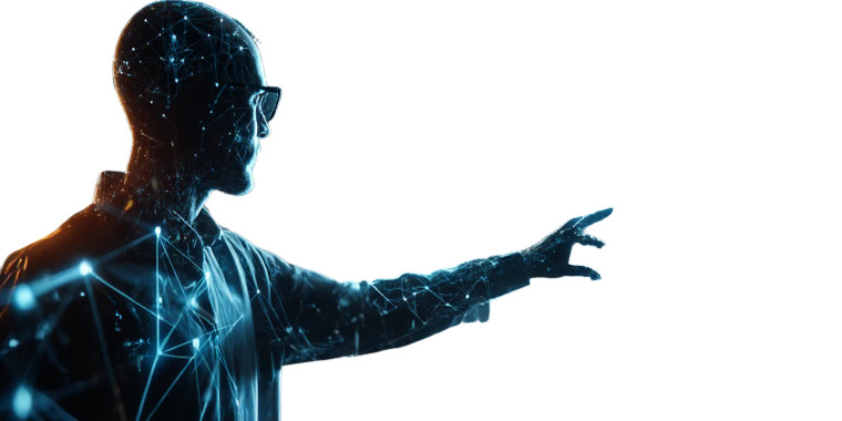 Futuristic Business Interaction Vinyl Car Decal Sticker – Waterproof & UV-Resistant 8"