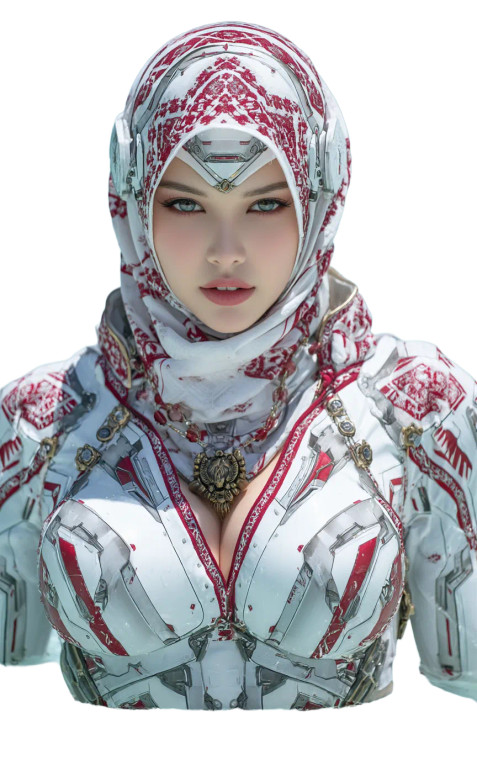 Futuristic Hijab Model Vinyl Car Decal Sticker – Waterproof & UV-Resistant 8"