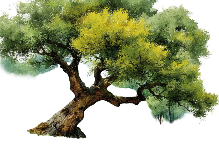 Majestic Tree Painting Vinyl Car Decal Sticker – Waterproof & UV-Resistant 8"