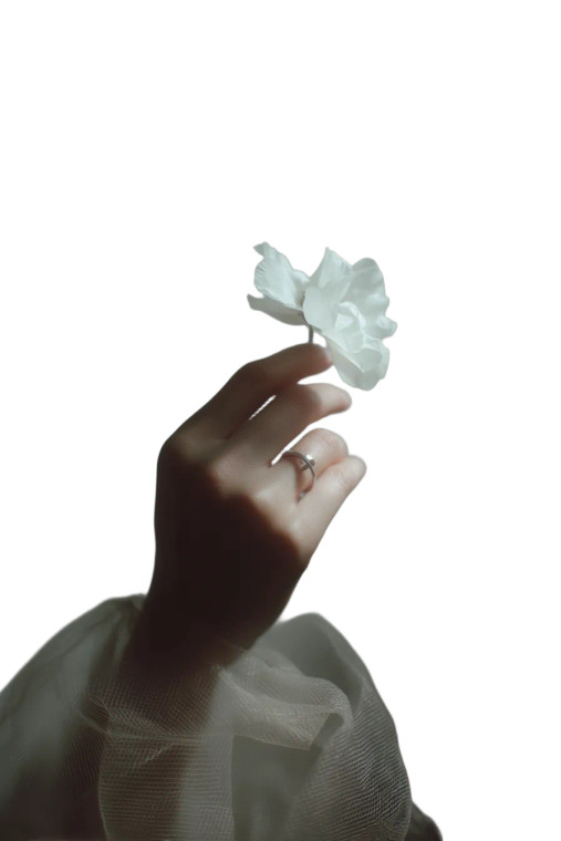 Ethereal Hand Holding Flower Vinyl Car Decal Sticker – Waterproof & UV-Resistant 8"