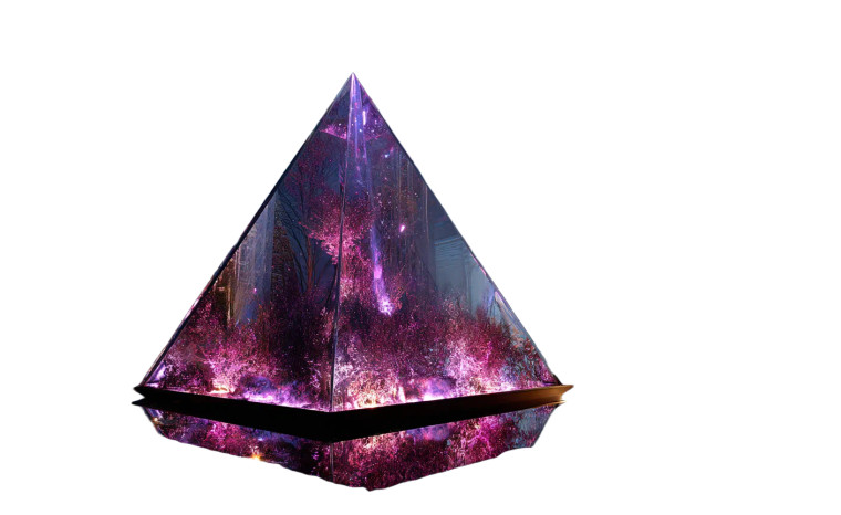 Glass Pyramid Aurora Vinyl Car Decal Sticker – Waterproof & UV-Resistant 8"