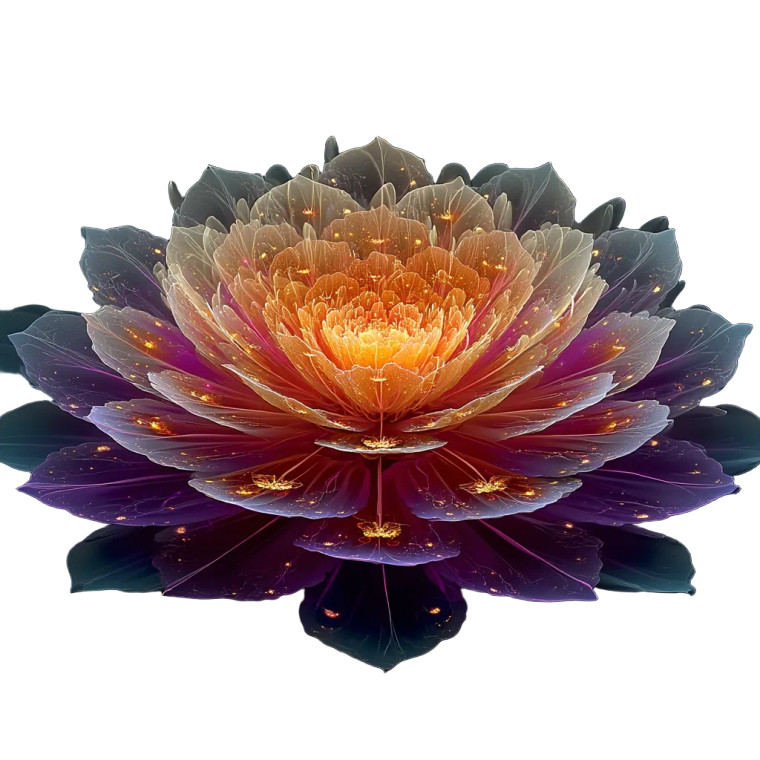 Glowing Fractal Flower Vinyl Car Decal Sticker – Waterproof & UV-Resistant 8"