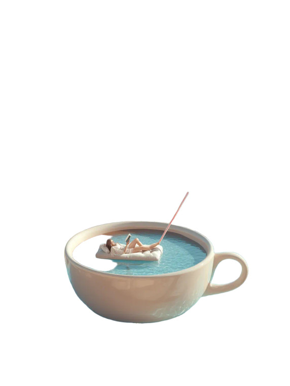 Giant Coffee Cup Vinyl Car Decal Sticker – Waterproof & UV-Resistant 8"