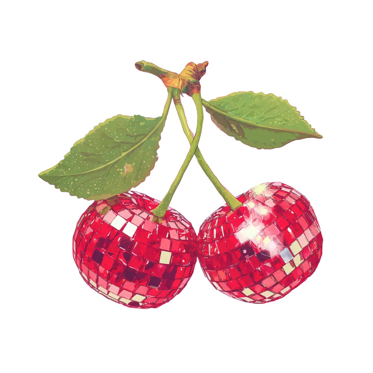 Disco Ball Cherries V3 Vinyl Car Decal Sticker – Waterproof & UV-Resistant 8"