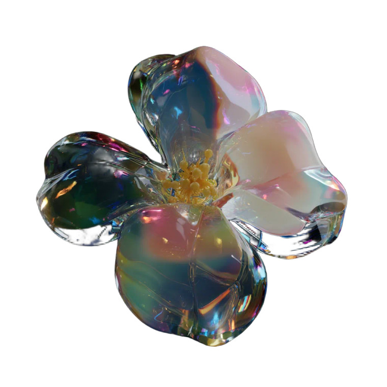 Glass Flower Vinyl Car Decal Sticker – Waterproof & UV-Resistant 8"