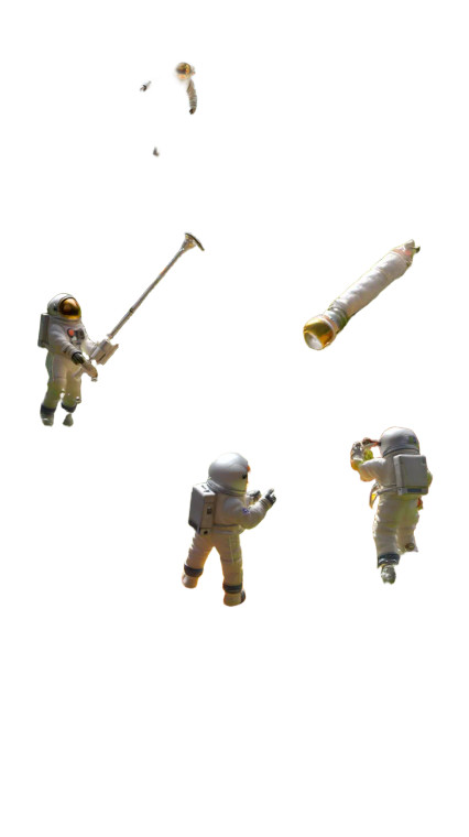 Tiny Astronauts Exploring Vinyl Car Decal Sticker – Waterproof & UV-Resistant 8"