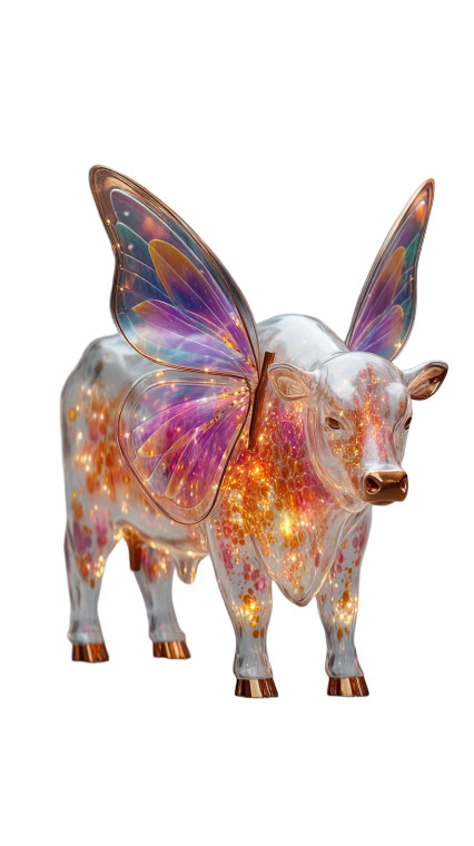 Holographic Cow Vinyl Car Decal Sticker – Waterproof & UV-Resistant 8"