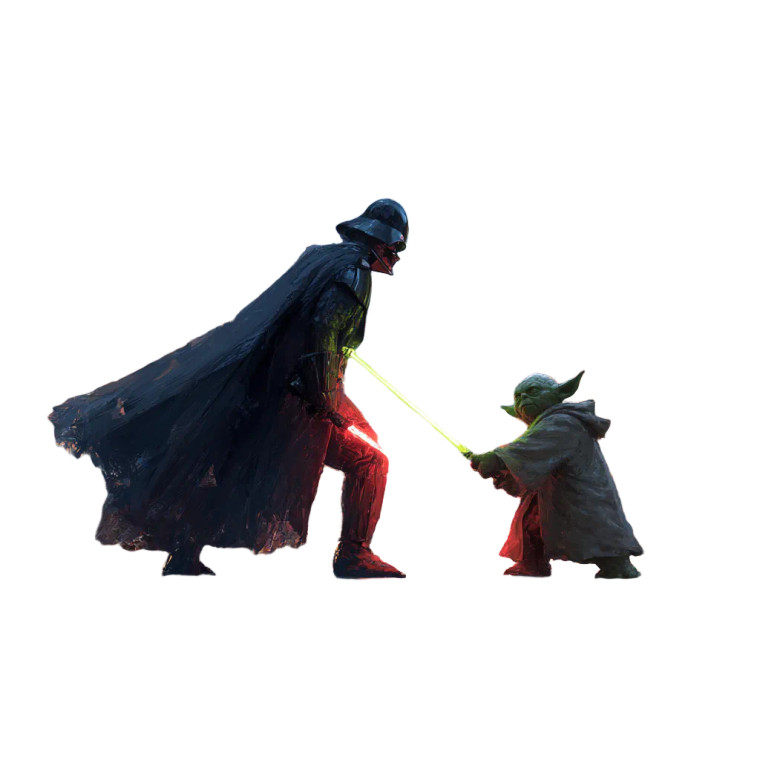 Darth Vader Vs Yoda Vinyl Car Decal Sticker – Waterproof & UV-Resistant 8"