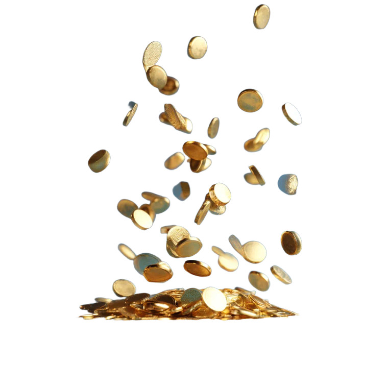 Falling Gold Coins Vinyl Car Decal Sticker – Waterproof & UV-Resistant 8"