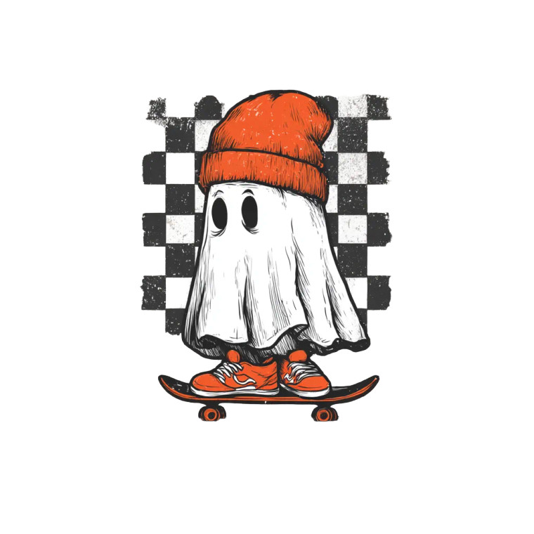 Cartoon Ghost Skateboarder Vinyl Car Decal Sticker – Waterproof & UV-Resistant 8"