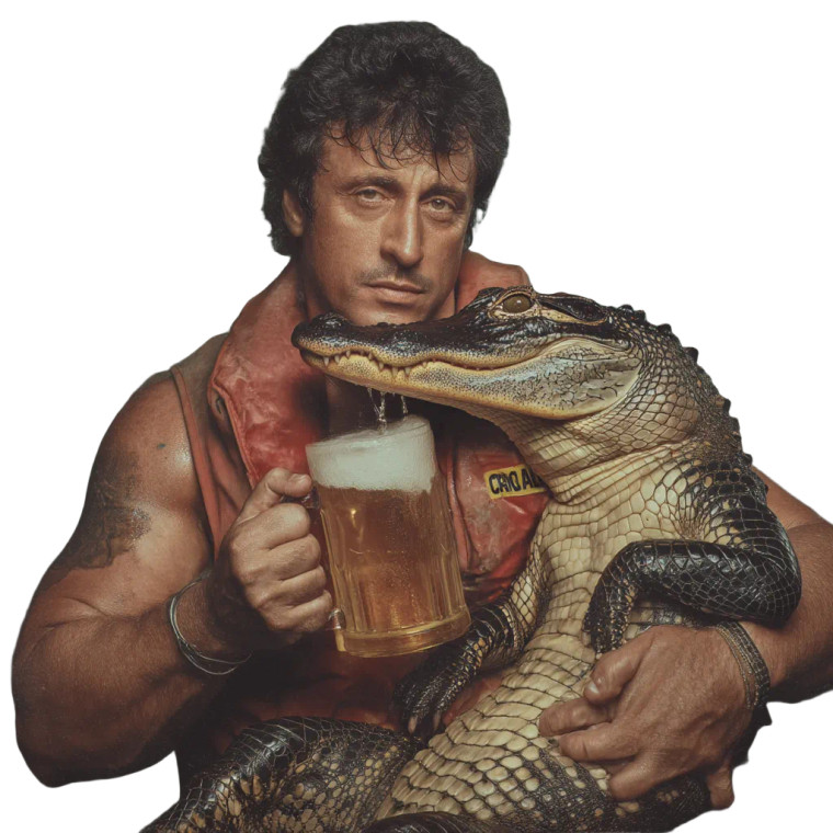 Stallone Hugs Alligator Vinyl Car Decal Sticker – Waterproof & UV-Resistant 8"