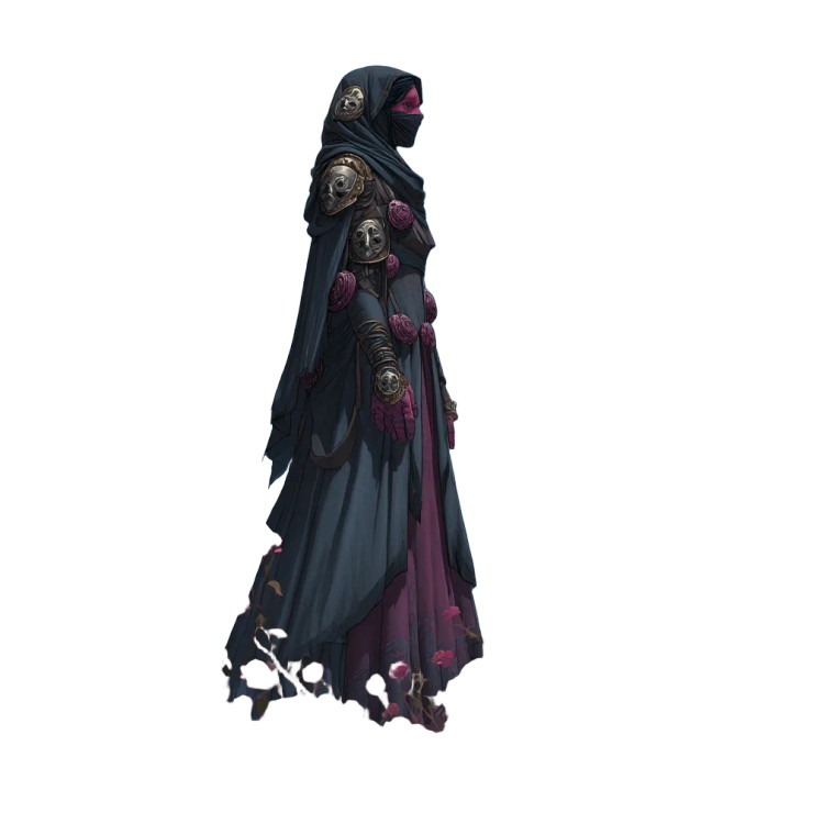 Magenta-Cloaked Woman Vinyl Car Decal Sticker – Waterproof & UV-Resistant 8"