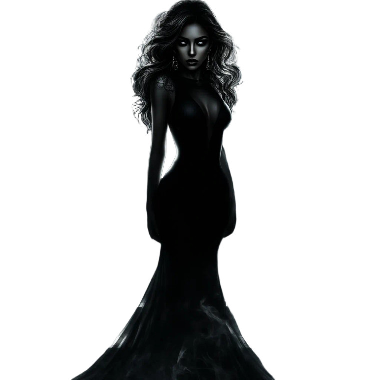 Gothic Moonlit Woman Vinyl Car Decal Sticker – Waterproof & UV-Resistant 8"