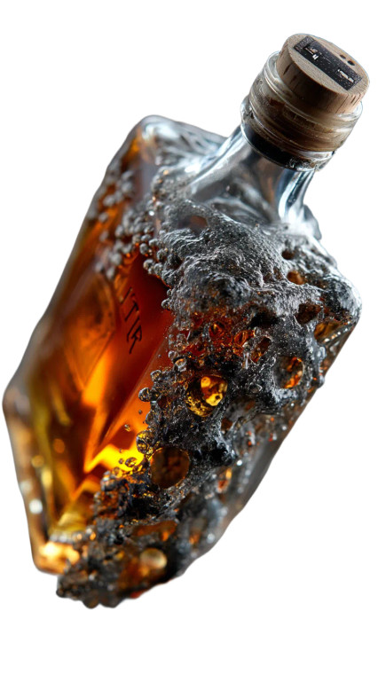 Floating Whiskey Bottle Vinyl Car Decal Sticker – Waterproof & UV-Resistant 8"