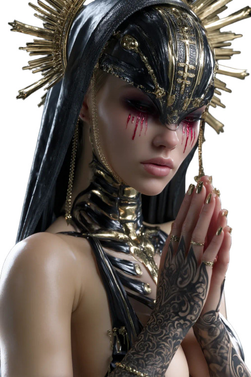 Golden Skeleton Prayer V3 Vinyl Car Decal Sticker – Waterproof & UV-Resistant 8"