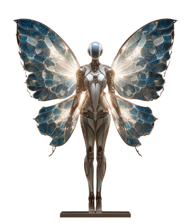 Robotic Angel Vinyl Car Decal Sticker – Waterproof & UV-Resistant 8"